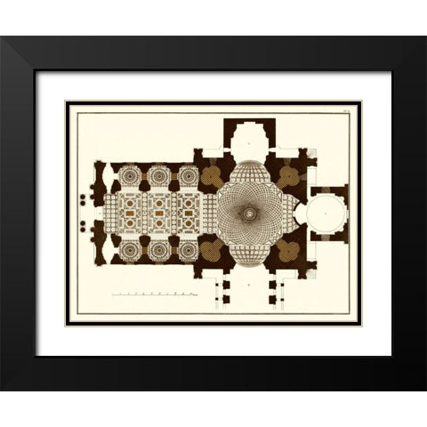 French Marquetry II Black Modern Wood Framed Art Print with Double Matting by Vision Studio
