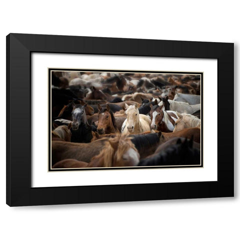 Meeting Place Black Modern Wood Framed Art Print with Double Matting by PHBurchett