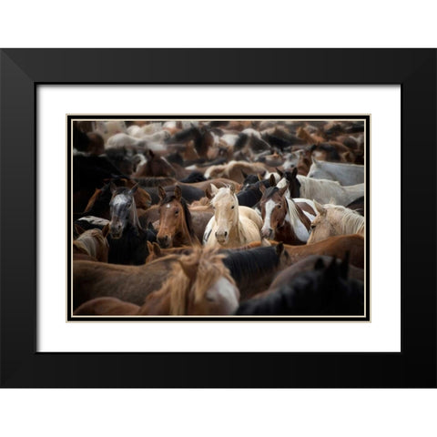 Meeting Place Black Modern Wood Framed Art Print with Double Matting by PHBurchett