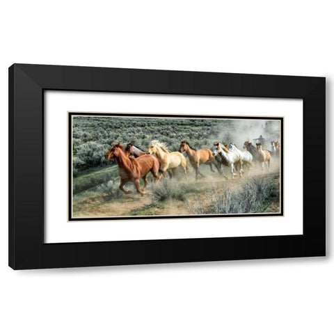 Stampede I Black Modern Wood Framed Art Print with Double Matting by PHBurchett