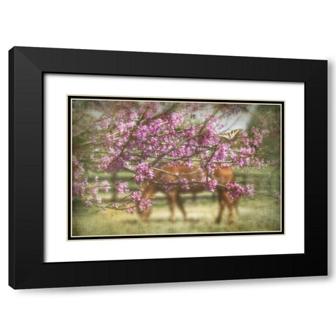 Spring has Sprung Black Modern Wood Framed Art Print with Double Matting by PHBurchett