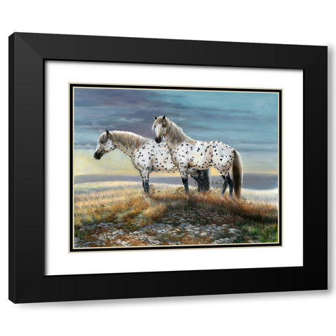 Appaloosa Sundown Black Modern Wood Framed Art Print with Double Matting by Mock, Carolyn