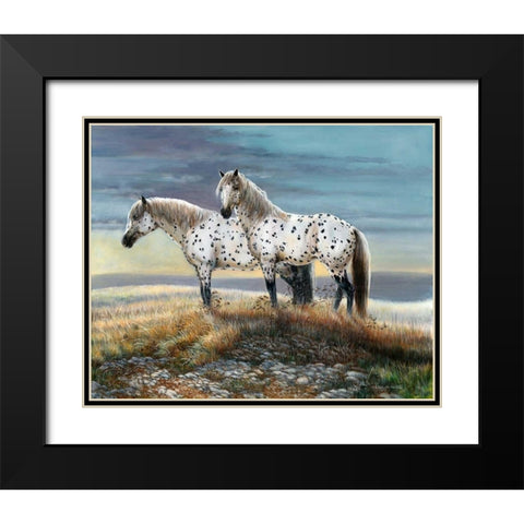 Appaloosa Sundown Black Modern Wood Framed Art Print with Double Matting by Mock, Carolyn