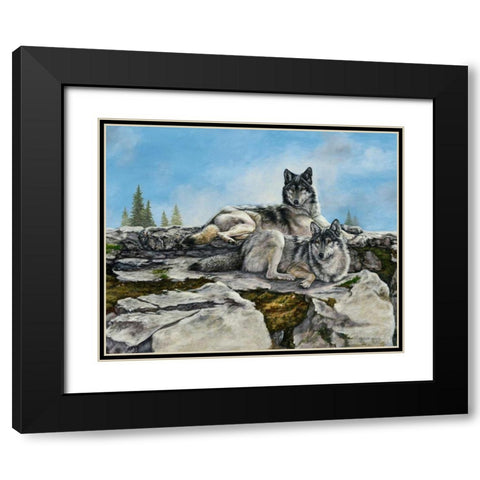 Mountain Morning Black Modern Wood Framed Art Print with Double Matting by Mock, Carolyn
