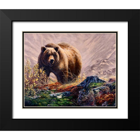 Beary Delight Black Modern Wood Framed Art Print with Double Matting by Mock, Carolyn