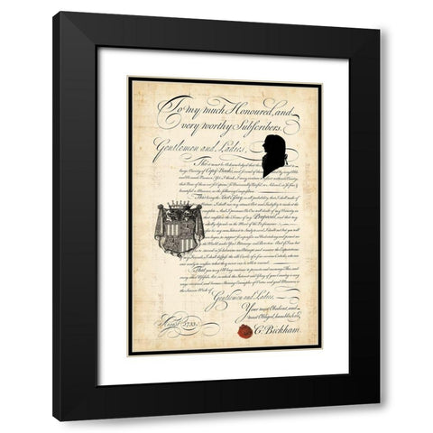 Bickhams Proposal Black Modern Wood Framed Art Print with Double Matting by Vision Studio
