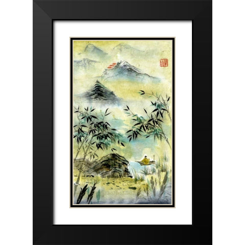Having Visited Qui Baishi Black Modern Wood Framed Art Print with Double Matting by Rae, Nan