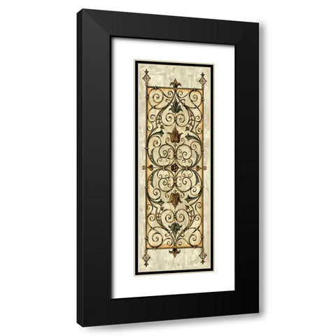 Crackled Verdigirs Panel II Black Modern Wood Framed Art Print with Double Matting by Vision Studio