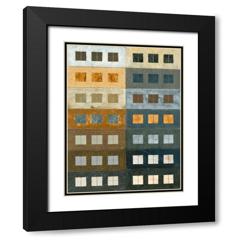 Urban Grid I Black Modern Wood Framed Art Print with Double Matting by Archie, Kate