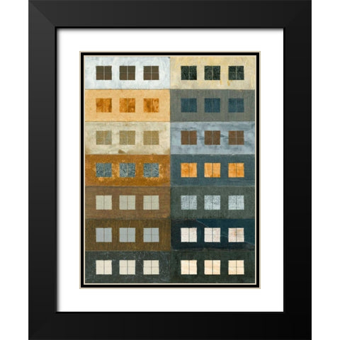 Urban Grid I Black Modern Wood Framed Art Print with Double Matting by Archie, Kate