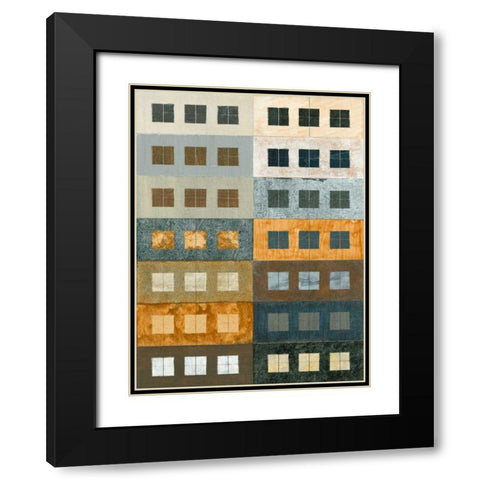 Urban Grid II Black Modern Wood Framed Art Print with Double Matting by Archie, Kate
