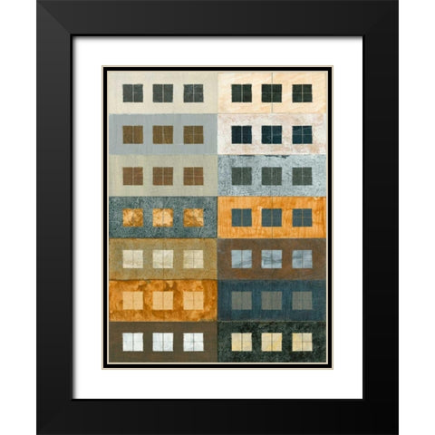 Urban Grid II Black Modern Wood Framed Art Print with Double Matting by Archie, Kate
