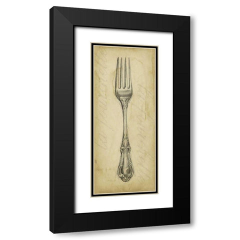 Antique Fork Black Modern Wood Framed Art Print with Double Matting by Harper, Ethan