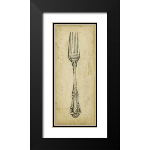 Antique Fork Black Modern Wood Framed Art Print with Double Matting by Harper, Ethan