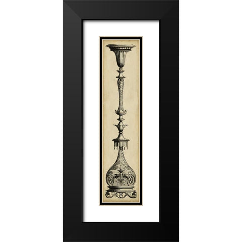 Pergolesi Candlestick I Black Modern Wood Framed Art Print with Double Matting by Pergolesi, Michel