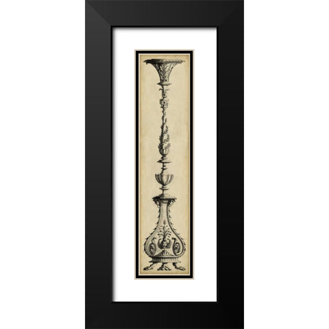 Pergolesi Candlestick II Black Modern Wood Framed Art Print with Double Matting by Pergolesi, Michel
