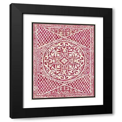 Woodcut in Red I Black Modern Wood Framed Art Print with Double Matting by Zarris, Chariklia
