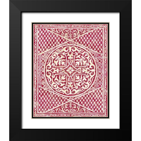 Woodcut in Red I Black Modern Wood Framed Art Print with Double Matting by Zarris, Chariklia