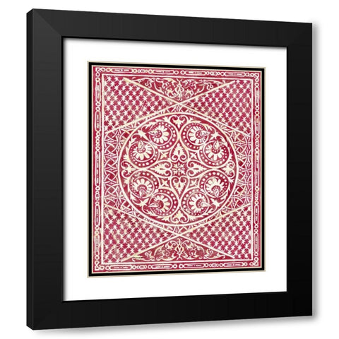 Woodcut in Red II Black Modern Wood Framed Art Print with Double Matting by Zarris, Chariklia