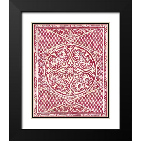 Woodcut in Red II Black Modern Wood Framed Art Print with Double Matting by Zarris, Chariklia