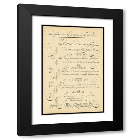Alphabet Sampler II Black Modern Wood Framed Art Print with Double Matting by Diderot, Denis