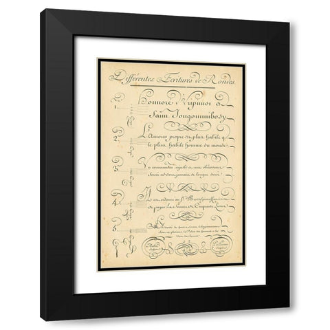Alphabet Sampler III Black Modern Wood Framed Art Print with Double Matting by Diderot, Denis