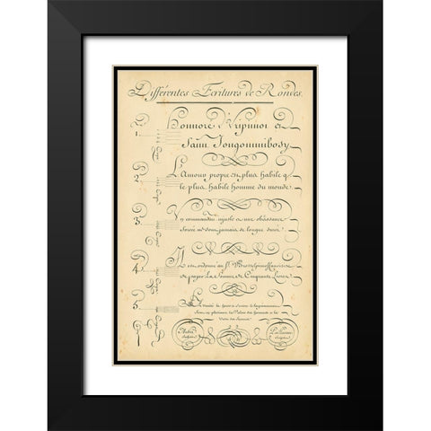 Alphabet Sampler III Black Modern Wood Framed Art Print with Double Matting by Diderot, Denis