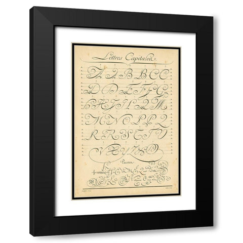 Alphabet Sampler IV Black Modern Wood Framed Art Print with Double Matting by Diderot, Denis