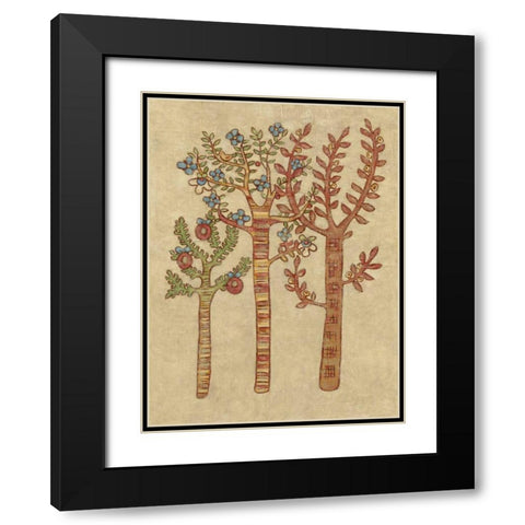 Linen Trees I Black Modern Wood Framed Art Print with Double Matting by Zarris, Chariklia