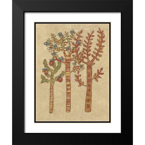 Linen Trees I Black Modern Wood Framed Art Print with Double Matting by Zarris, Chariklia