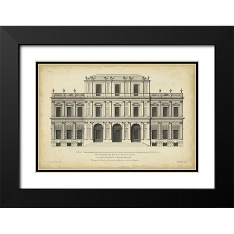 Vintage Facade I Black Modern Wood Framed Art Print with Double Matting by Hulsbergh, H.