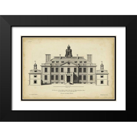 Vintage Facade III Black Modern Wood Framed Art Print with Double Matting by H. Hulsbergh