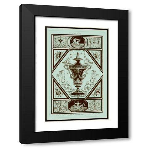 Pergolesi Urns in Celadon I Black Modern Wood Framed Art Print with Double Matting by Pergolesi