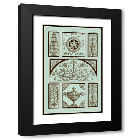 Pergolesi Panel in Celadon III Black Modern Wood Framed Art Print with Double Matting by Pergolesi