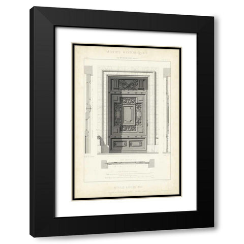 Motifs Historiques IV Black Modern Wood Framed Art Print with Double Matting by Unknown
