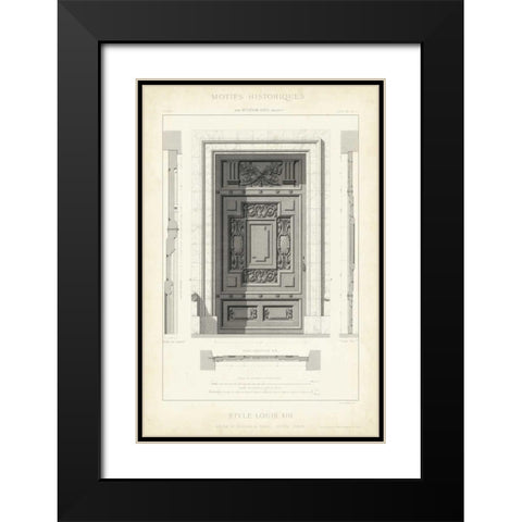 Motifs Historiques IV Black Modern Wood Framed Art Print with Double Matting by Unknown