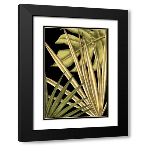 Rustic Tropical Leaves IV Black Modern Wood Framed Art Print with Double Matting by Harper, Ethan