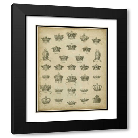 Heraldic Crowns and Coronets V Black Modern Wood Framed Art Print with Double Matting by Milton