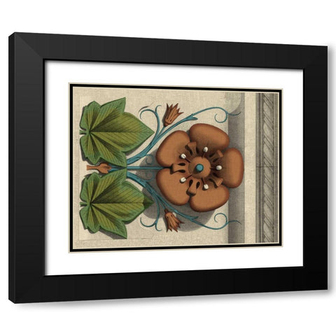 Floral Detail I Black Modern Wood Framed Art Print with Double Matting by Vision Studio