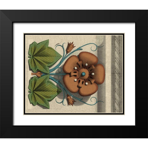 Floral Detail I Black Modern Wood Framed Art Print with Double Matting by Vision Studio