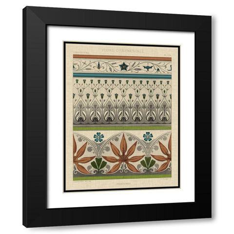 Panel Ornamentale I Black Modern Wood Framed Art Print with Double Matting by Vision Studio