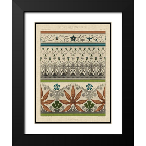 Panel Ornamentale I Black Modern Wood Framed Art Print with Double Matting by Vision Studio