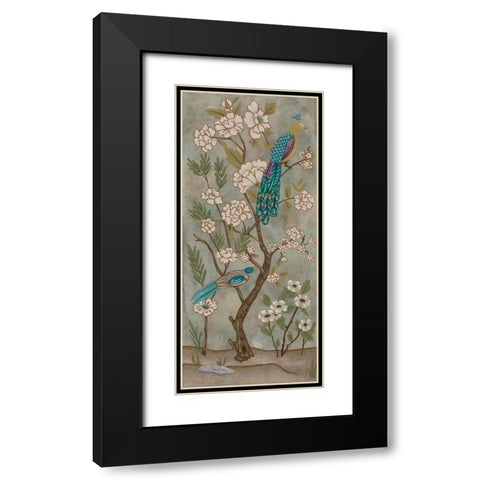 Gardenia Chinoiserie II Black Modern Wood Framed Art Print with Double Matting by Zarris, Chariklia