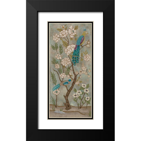 Gardenia Chinoiserie II Black Modern Wood Framed Art Print with Double Matting by Zarris, Chariklia