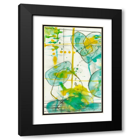 Splish Splash I Black Modern Wood Framed Art Print with Double Matting by Goldberger, Jennifer