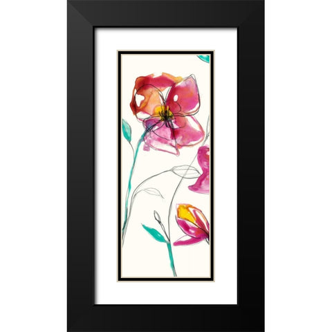 Inked Floral I Black Modern Wood Framed Art Print with Double Matting by Goldberger, Jennifer