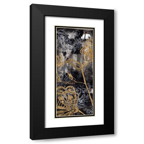 Gilded Fleur I Black Modern Wood Framed Art Print with Double Matting by Goldberger, Jennifer