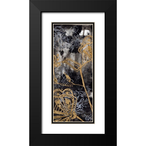 Gilded Fleur I Black Modern Wood Framed Art Print with Double Matting by Goldberger, Jennifer