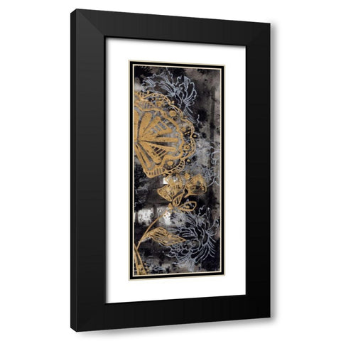 Gilded Fleur II Black Modern Wood Framed Art Print with Double Matting by Goldberger, Jennifer