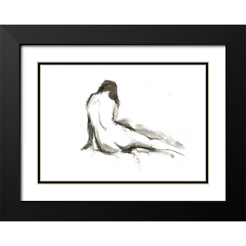 Ink Figure Study II Black Modern Wood Framed Art Print with Double Matting by Harper, Ethan